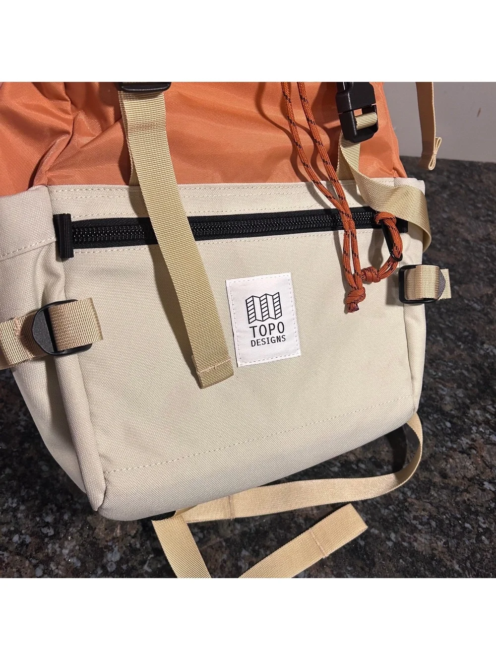 Topo Designs Rover Pack 20L Coral / Beige Hiking EUC W/ Company Logo